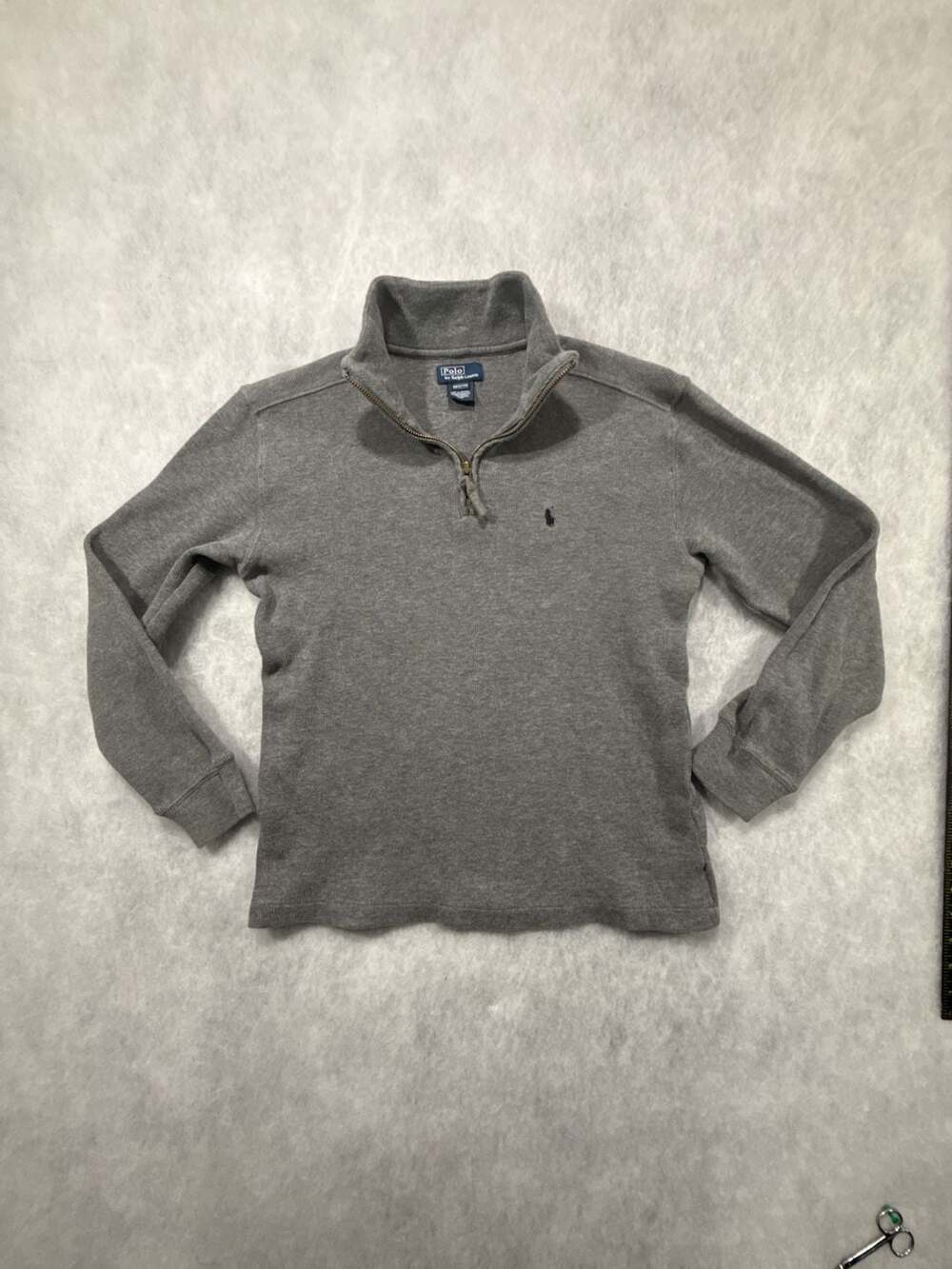 Polo Ralph Lauren Quarter Zip Sweater Size M(12/14) Gray Cotton